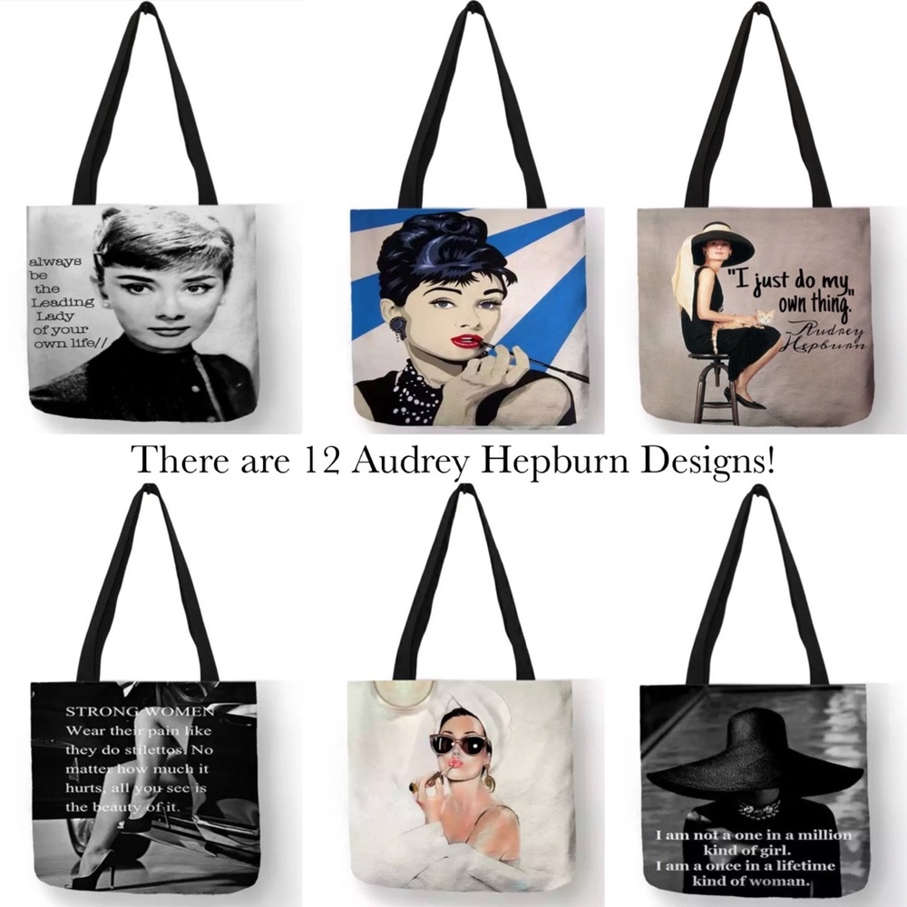 Eco-Friendly Audrey Hepburn Folding Tote Bag - Picture 13 of 15
